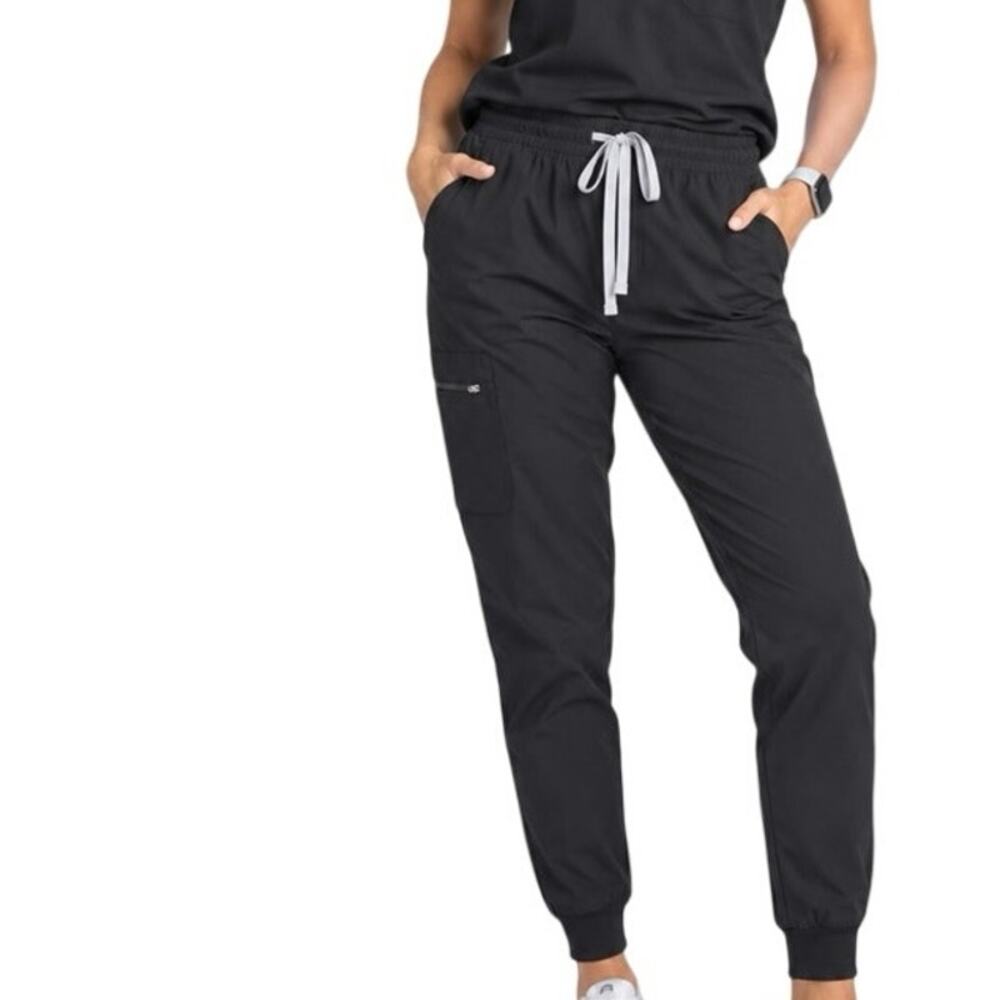FIGS Zamora Collection Black Scrub Jogger Pants M/T Medium Tall Cargo Medical